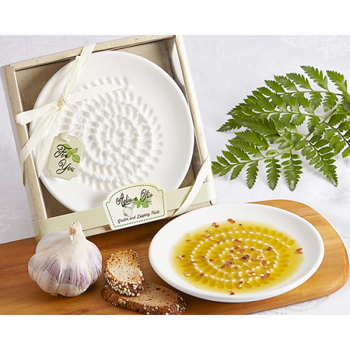 Garlic and Olive Oil Grinder/Dipping Plate